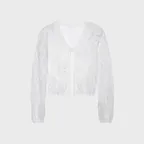 (W) THREADWORK BOW CARDIGAN (WHITE)