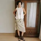 SANDY TIE SKIRT [ OLIVE ]