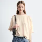 개더드 크레이프 블라우스 (Beige Dusty Light beige)