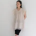 RUFFLE ONE PIECE BLOUSE - BEIGE