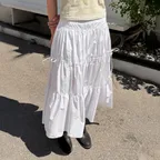 [6차] Shirring Full Skirt White
