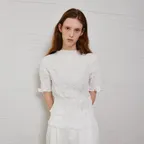 Lisse Pleated Top (White)