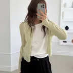[제제로 PICK] ESSENTIAL HENNE CROP CARDIGAN (CD-2201)