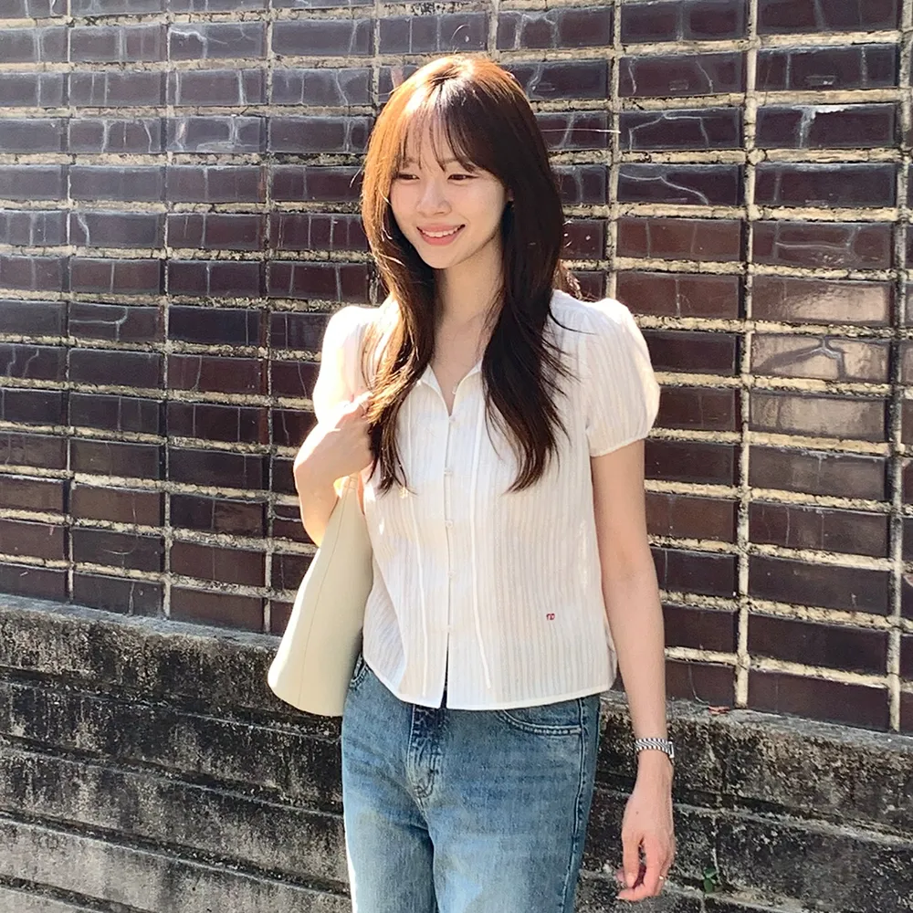 EYELET LACE PUFF BLOUSE_WHITE