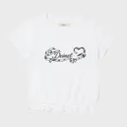 RUFFLE WASHED T-SHIRT IN WHITE
