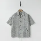 Balloon String Shirt Ash Blue Check