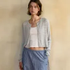 PETAL RIBBED CARDIGAN [GRAY]