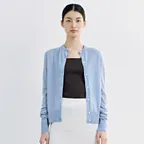 Summer Round Neck Knit Cardigan_Light Blue