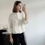 Airy Sheer Blouson (White)