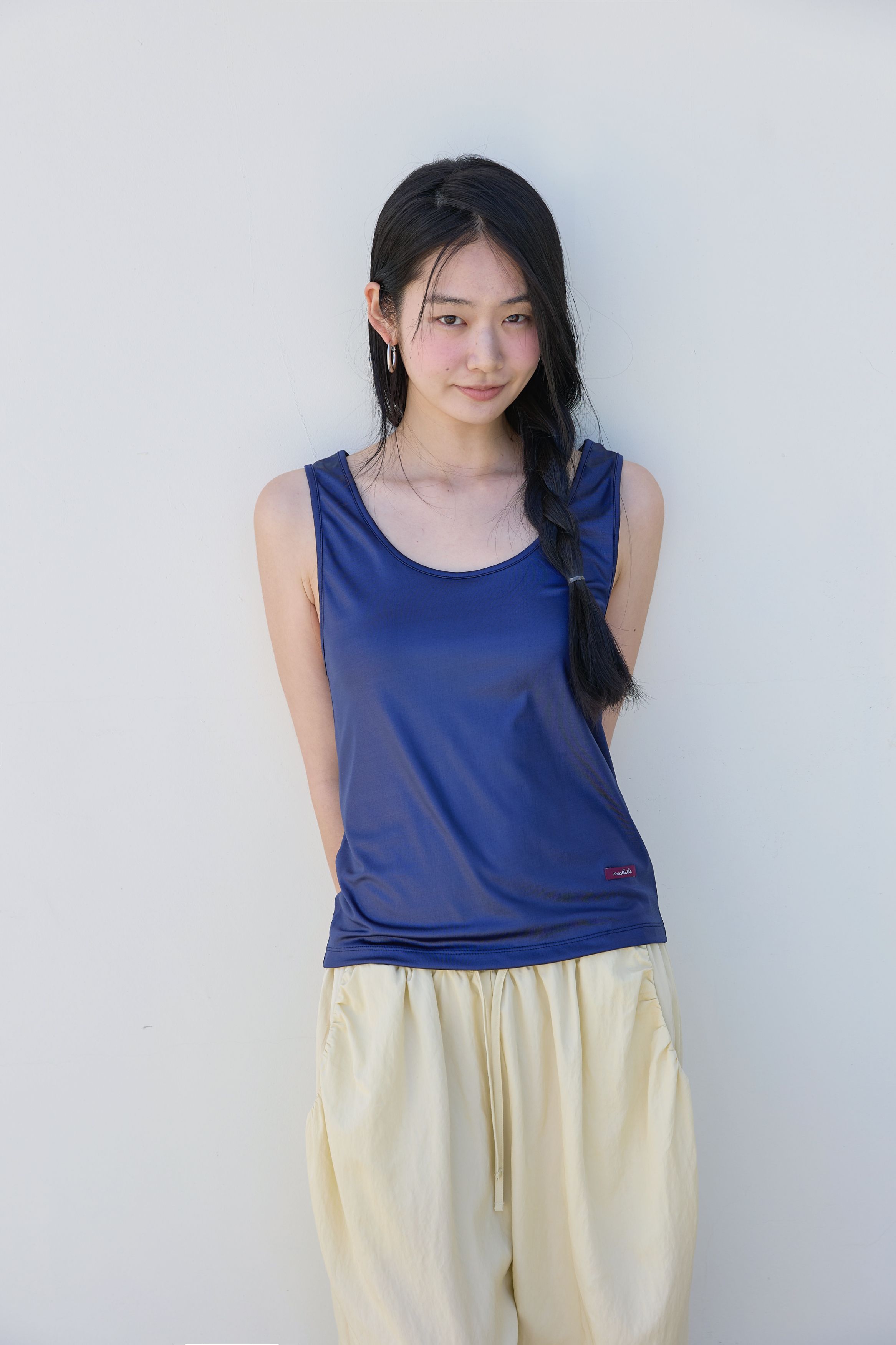 BUTTON DETAIL SHIRRING PANTS - 3 COLORS BUTTER