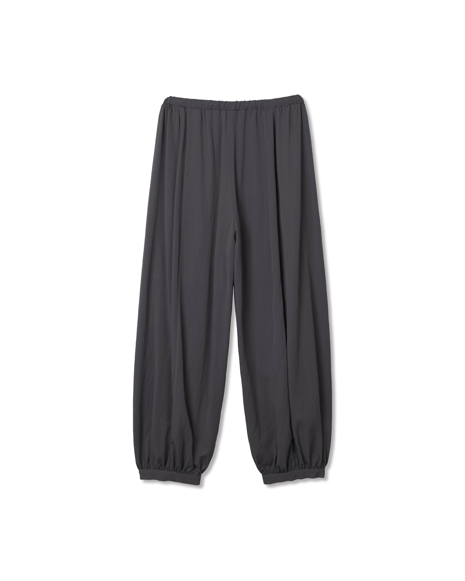 BUTTON DETAIL SHIRRING PANTS - 3 COLORS CHARCOAL