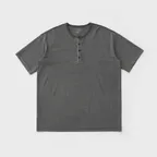 [25SS] French Henry Neck Garment Tee (Charcoal)