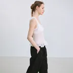 asymmetric frill knit top (white)