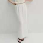 linen banding long skirt (ivory)