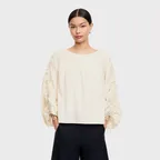 (W) 개더드 블라우스 (1343404-002) (베이지)