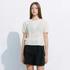 Side Ribbon Detail Blouse  Yellow (KE6560M06E)