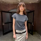 DAMAGED WASH TEE (charcoal)