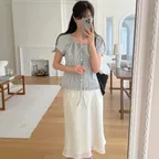 [알로하 착용] LORIN SHEER VIAS SK -MIDI