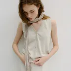 linen vest pullover (mint grey)