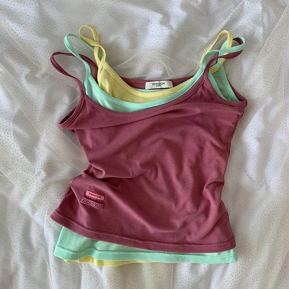 [3PACK] MINI LABEL SLIM SLEEVELESS (8colors)