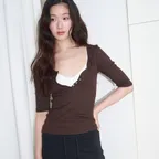 린 버튼 티셔츠 (3colors)