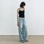 [2차/예약배송] [기장선택] Damaged washing denim (light blue)