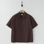 Open Collar Half Shirt Burgundy Dobby ST
