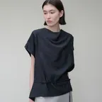 Cowl drape blouse (charcoal)
