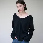 Layered loose t-shirt (black)