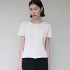 Cap linen cardigan (ivory)