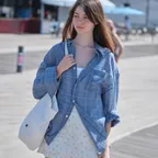 OVERSIZED Lc SHEER CHECKED SHIRT_BLUE [LC262SH02BL]