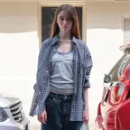 OVERSIZED Lc SHEER CHECKED SHIRT_NAVY [LC262SH02NV]