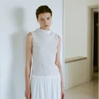Texture Mock Neck Top_Ivory
