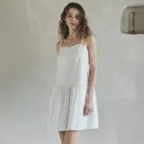 DOLPHIN pintuck mini dress_WHITE