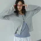 Hook Boucle Cardigan Gray