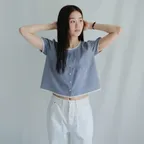 Bow Blouse_Blue Check