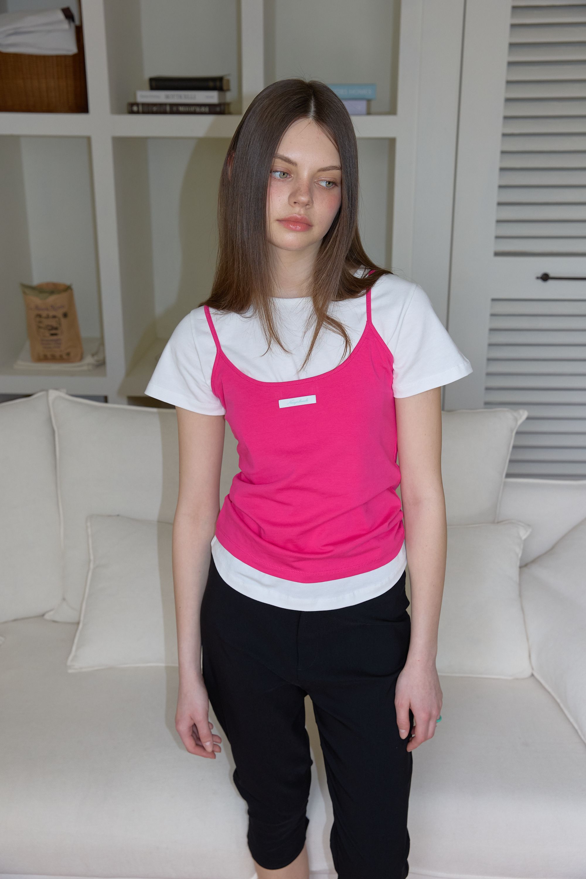NEWYORKWORKS COLOR DAILY STRAP SLEEVELESS - 5 COLORS PINK