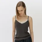 [2차 리오더] Lace Sleeveless Top_Charcoal