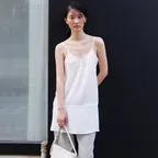 Button Side Sheer Dress (Ivory)