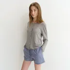 SUMMER ESSENTIAL CREWNECK CARDIGAN MELANGE GREY_UDSW6B222G2