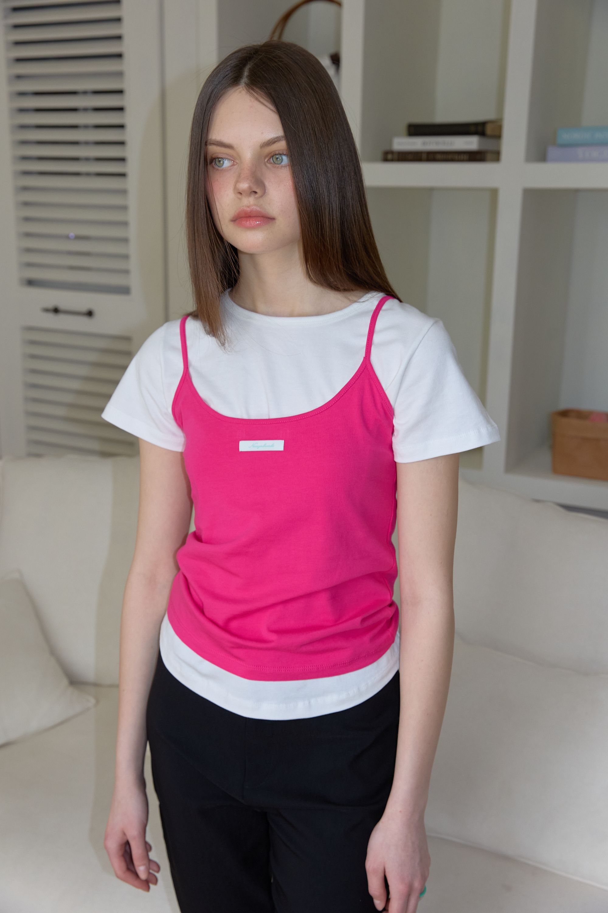 NEWYORKWORKS COLOR DAILY STRAP SLEEVELESS - 5 COLORS PINK