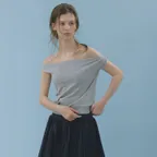 slip down off shoulder top (melange)