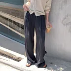 [기장선택][13차] Summer loose slacks (charcoal)