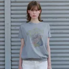 FRUITS SLIT T-SHIRT, MELANGE GRAY