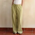 [지구 PICK/3차 REORDER] WASHED COTTON JACQUARD TRACK PANTS [OLIVE]