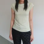 BOAT NECK CAP SLEEVE T-SHIRT_MINT
