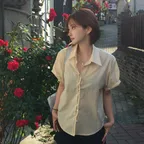 Half roll-up Shirt - Cream