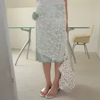 LACE LAYERED MIDI SKIRT_IVORY