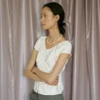 LILYS SHIMMER LINE BLOUSE_IVORY