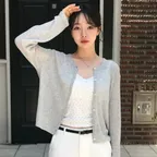린넨 시스루 골지 라운드 가디건 5 COLOR COWCD008